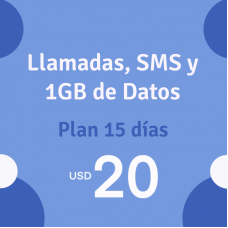 600 Minutos y 1 GB de Datos por 15 días