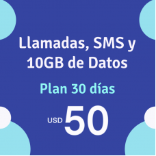 600 Minutos y 10 GB de Datos por 30 días