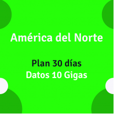 eSIM América del Norte 30 días 10 Gigas