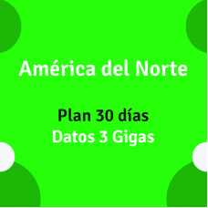 eSIM América del Norte 30 días 3 Gigas