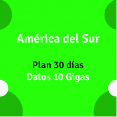 eSIM América del Sur 30 días 10 Gigas