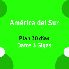 eSIM América del Sur 30 días 3 Gigas