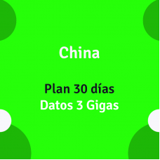 eSIM China 30 días 3 Gigas