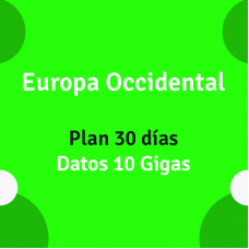 eSIM Europa Occidental 30 días 10 Gigas